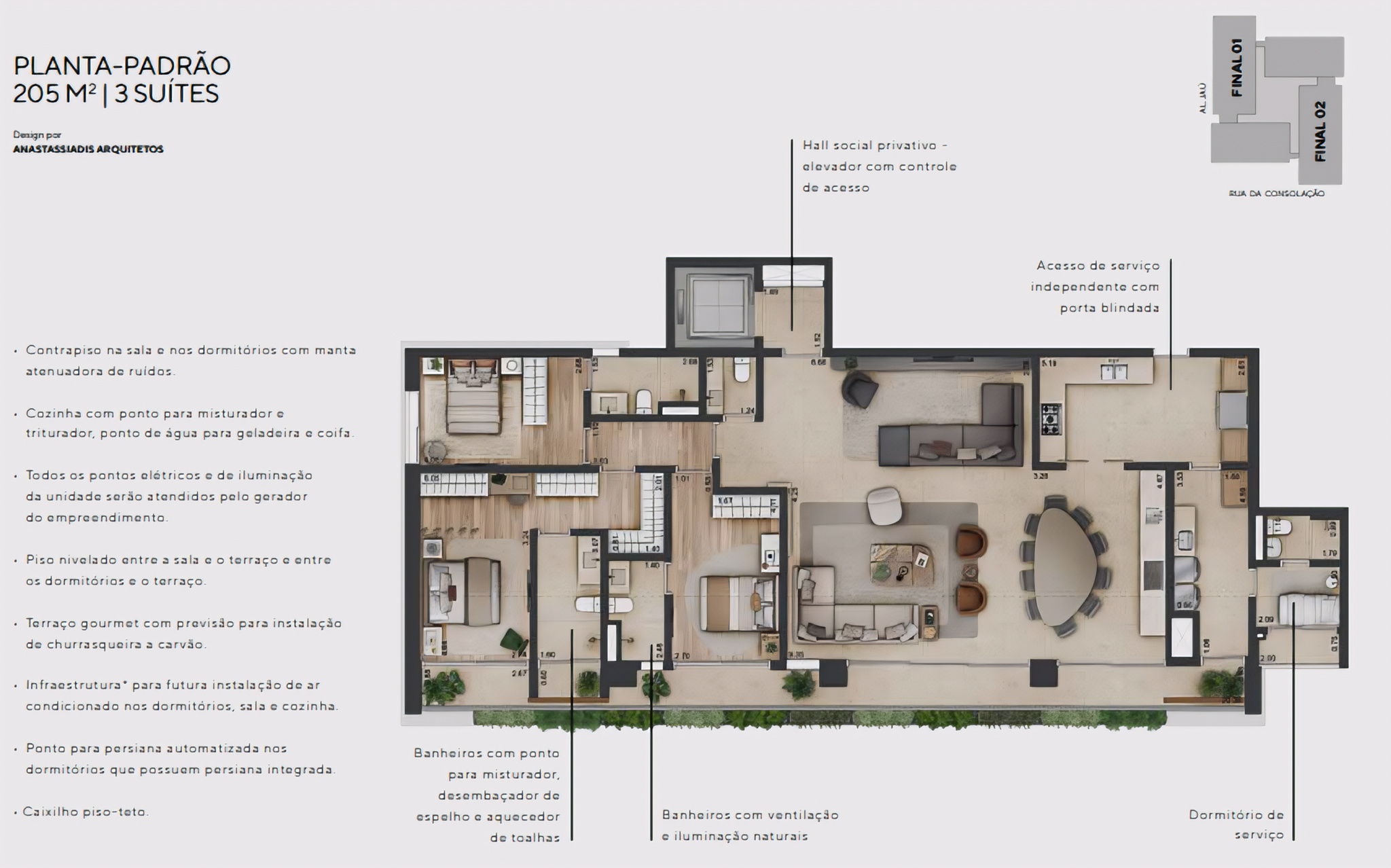 Planta 205m²