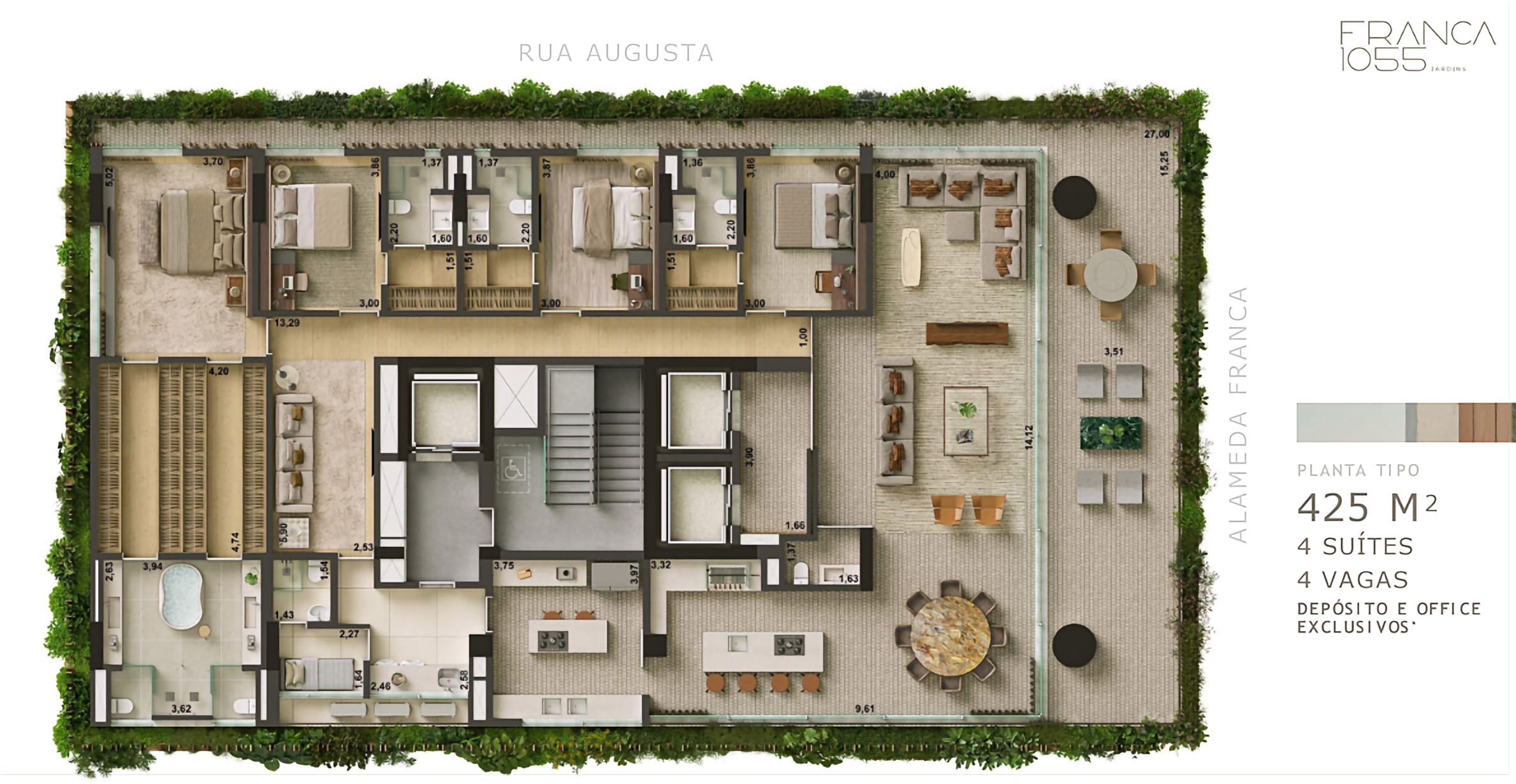Planta 425m²